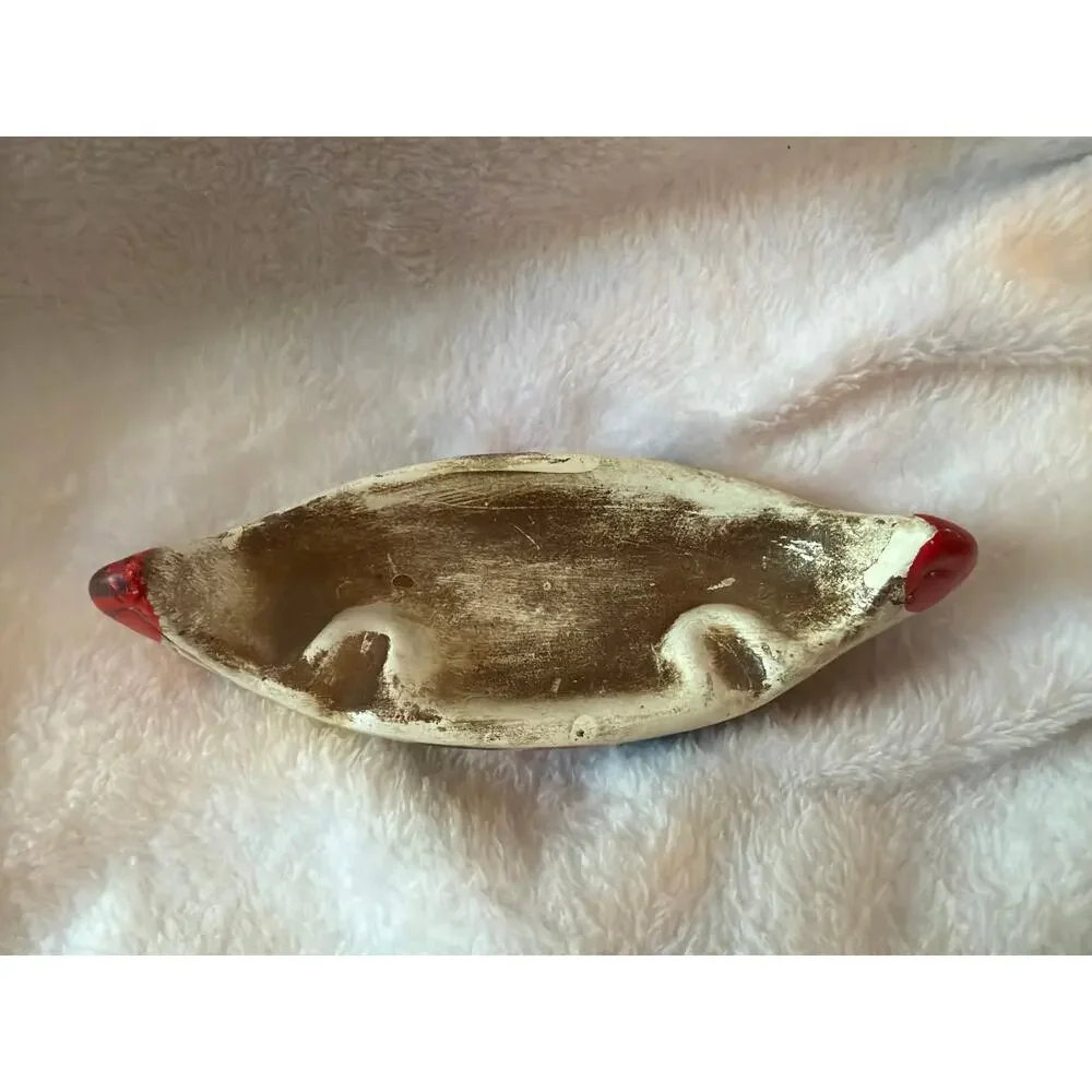 VTG Nanco Indian Canoe Ashtray Japan Hand Painted Mid Century Rustic Decor